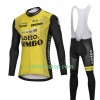Fietskleding (Fietsshirt Lange Mouw + Lange Koersbroek) 2018 LottoNL-Jumbo N001